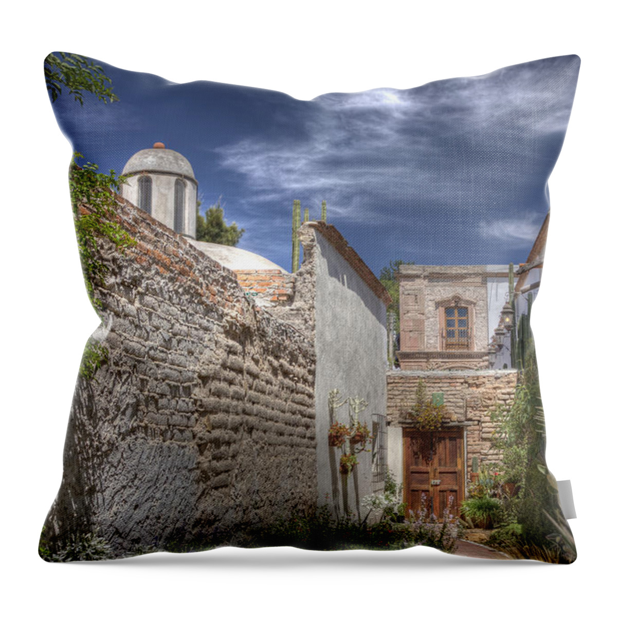 Mexico Throw Pillow featuring the photograph Back Door by Lindley Johnson