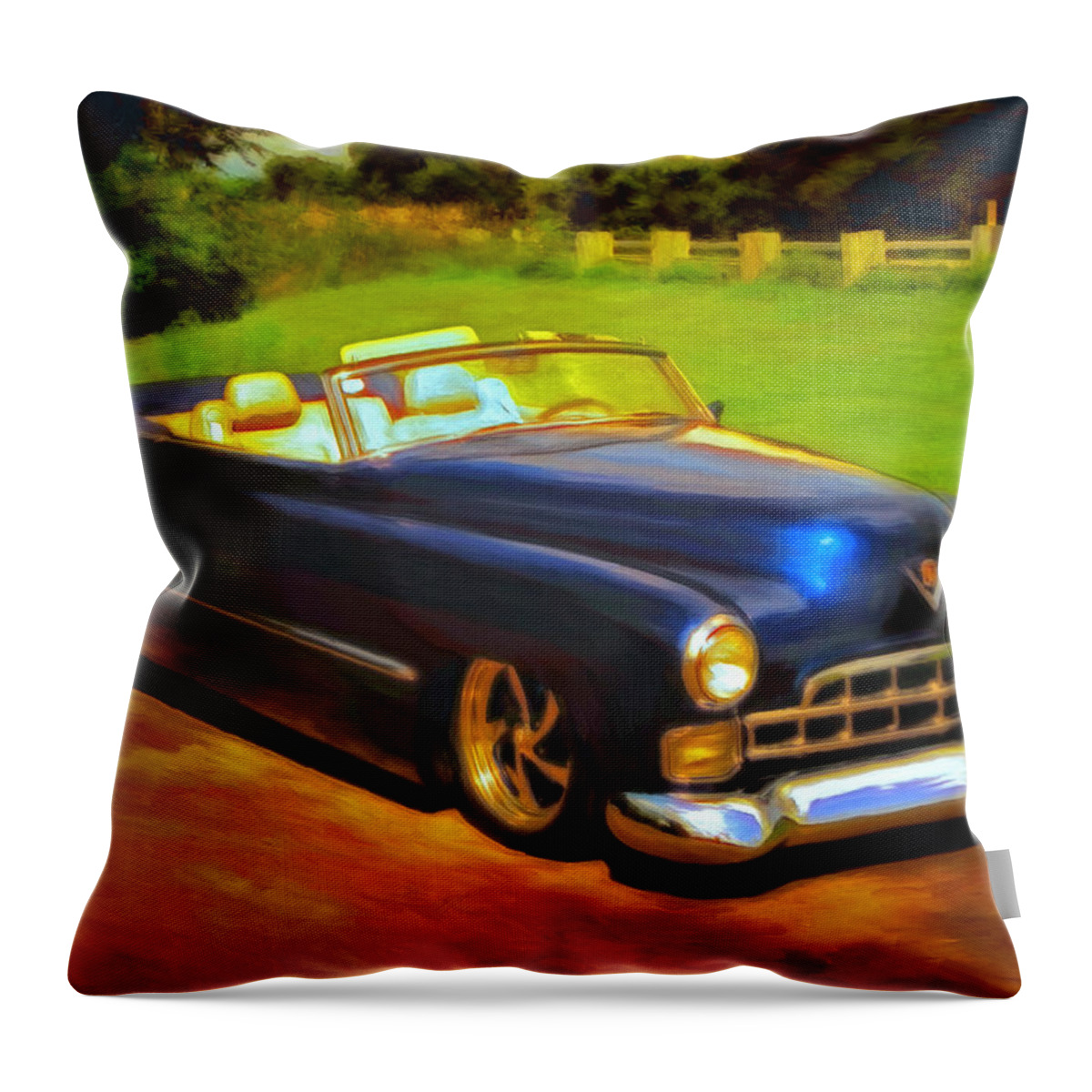 Cadillac Throw Pillow featuring the painting Badass Cad by Michael Pickett