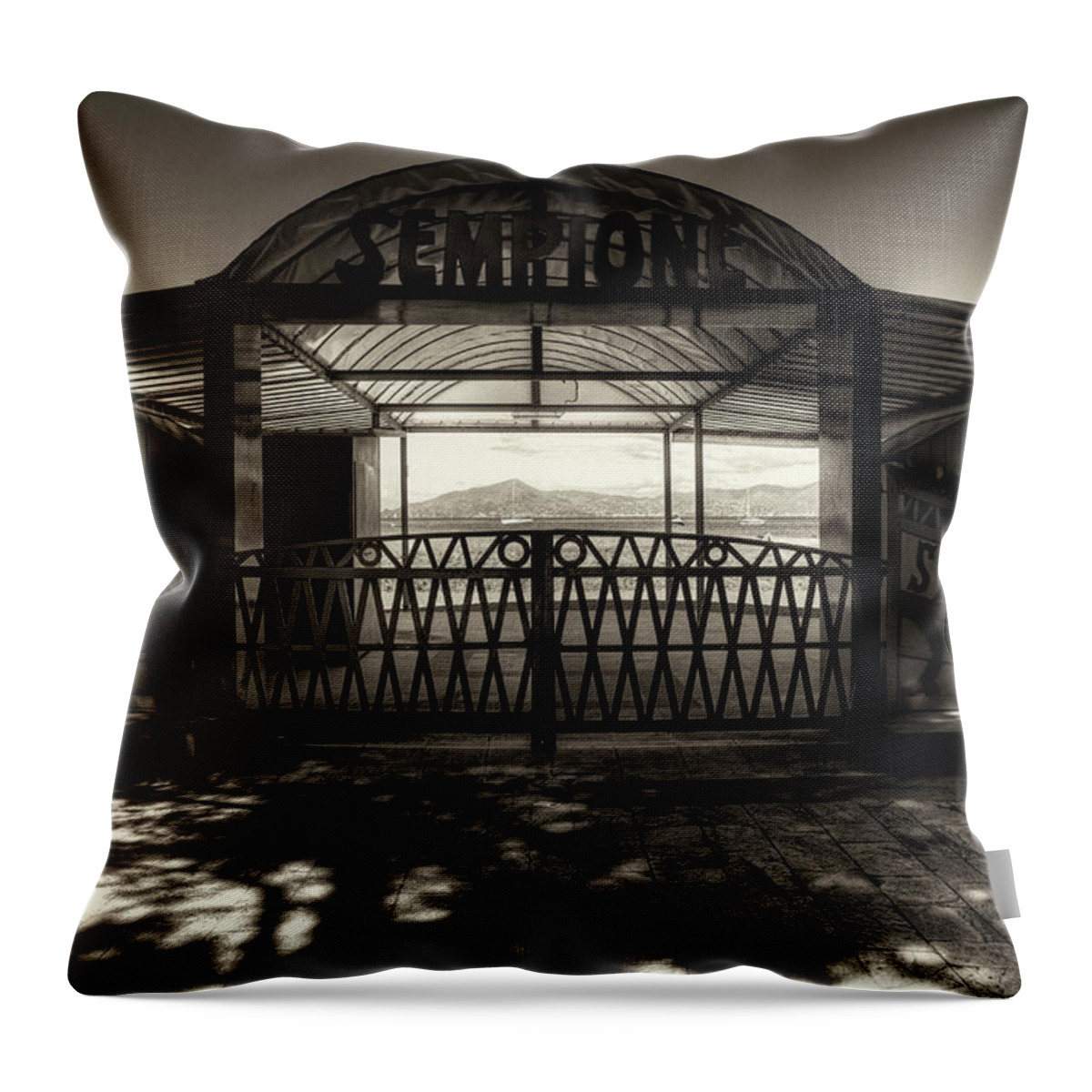 B&w Throw Pillow featuring the photograph Bagni Sempione by Roberto Pagani