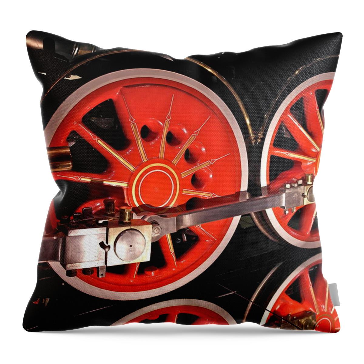Baldwin Locomotive Works Throw Pillow featuring the photograph Virginia and Truckee No 13 Baldwin Locomotive Works Philadelphia Engine Wheel Detail by Michele Myers