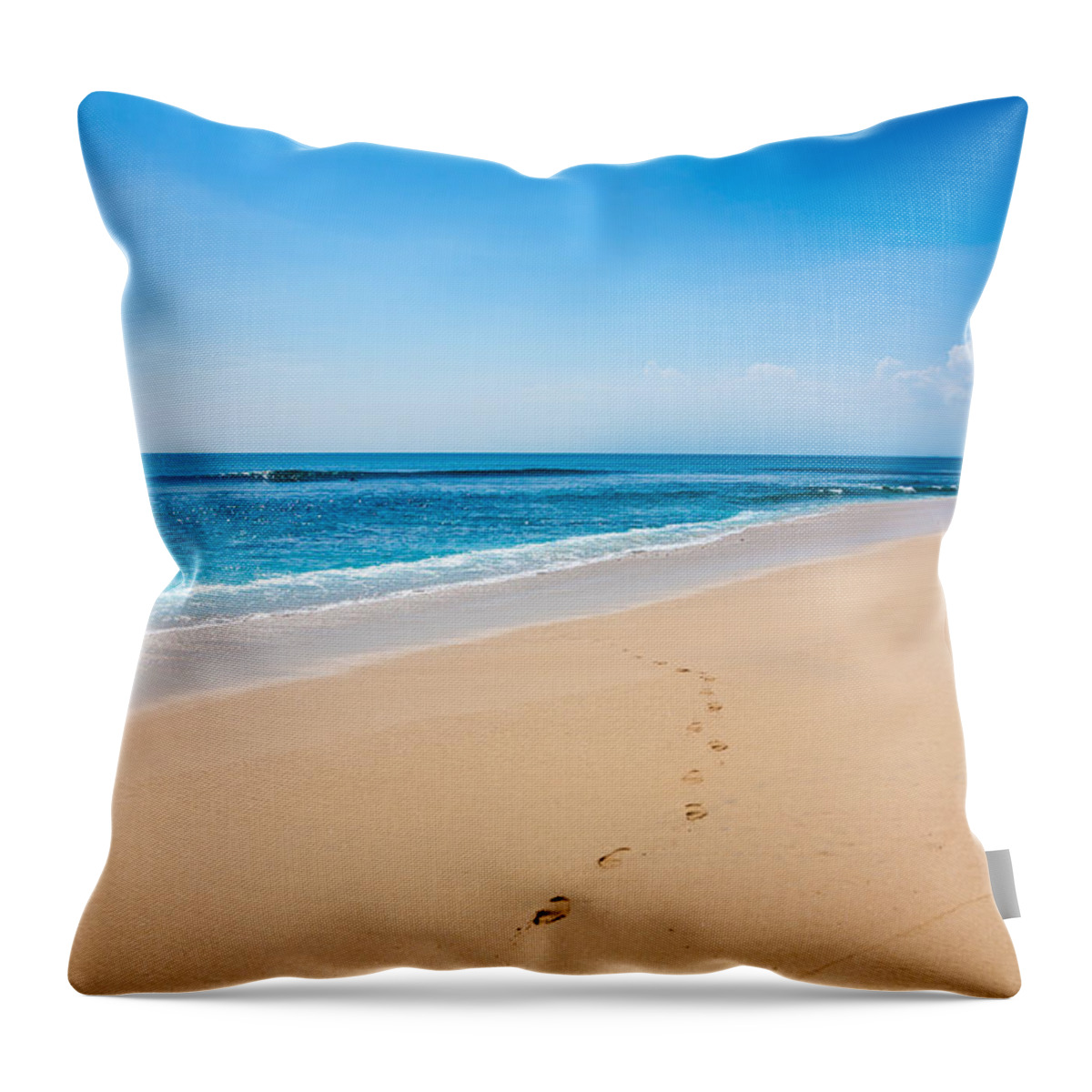 Peace Throw Pillow featuring the photograph Balinese Beach - Nature Photography by Modern Abstract