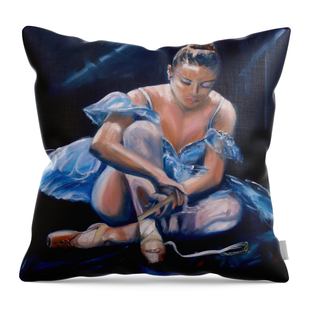 Female Throw Pillow featuring the painting Ballerina II by Donna Tuten
