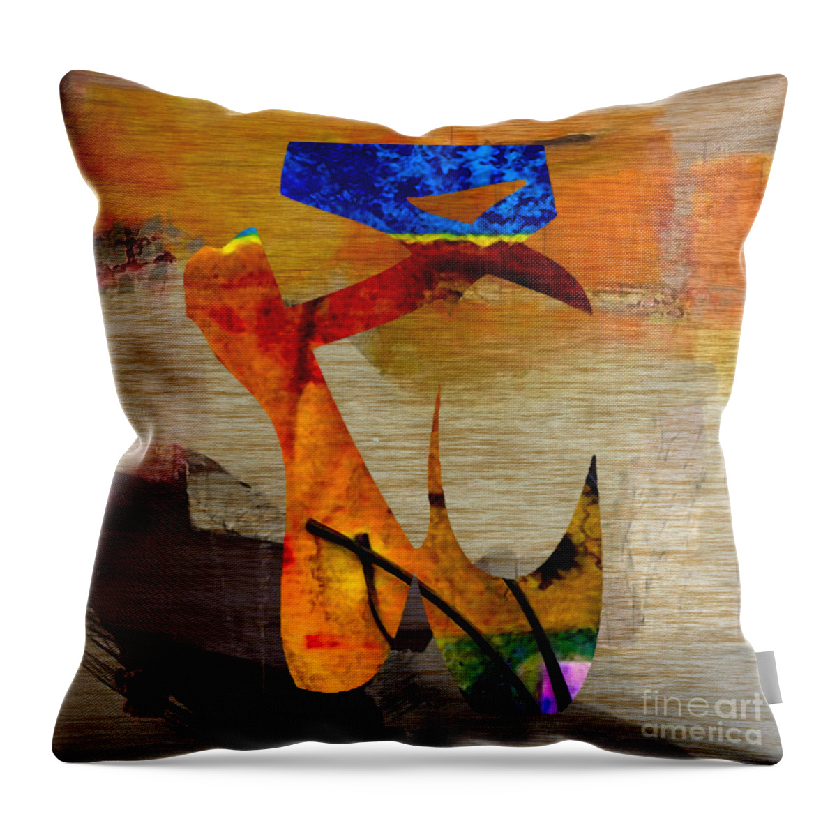 Ballet Digital Art Throw Pillow featuring the mixed media Ballet Slippers by Marvin Blaine