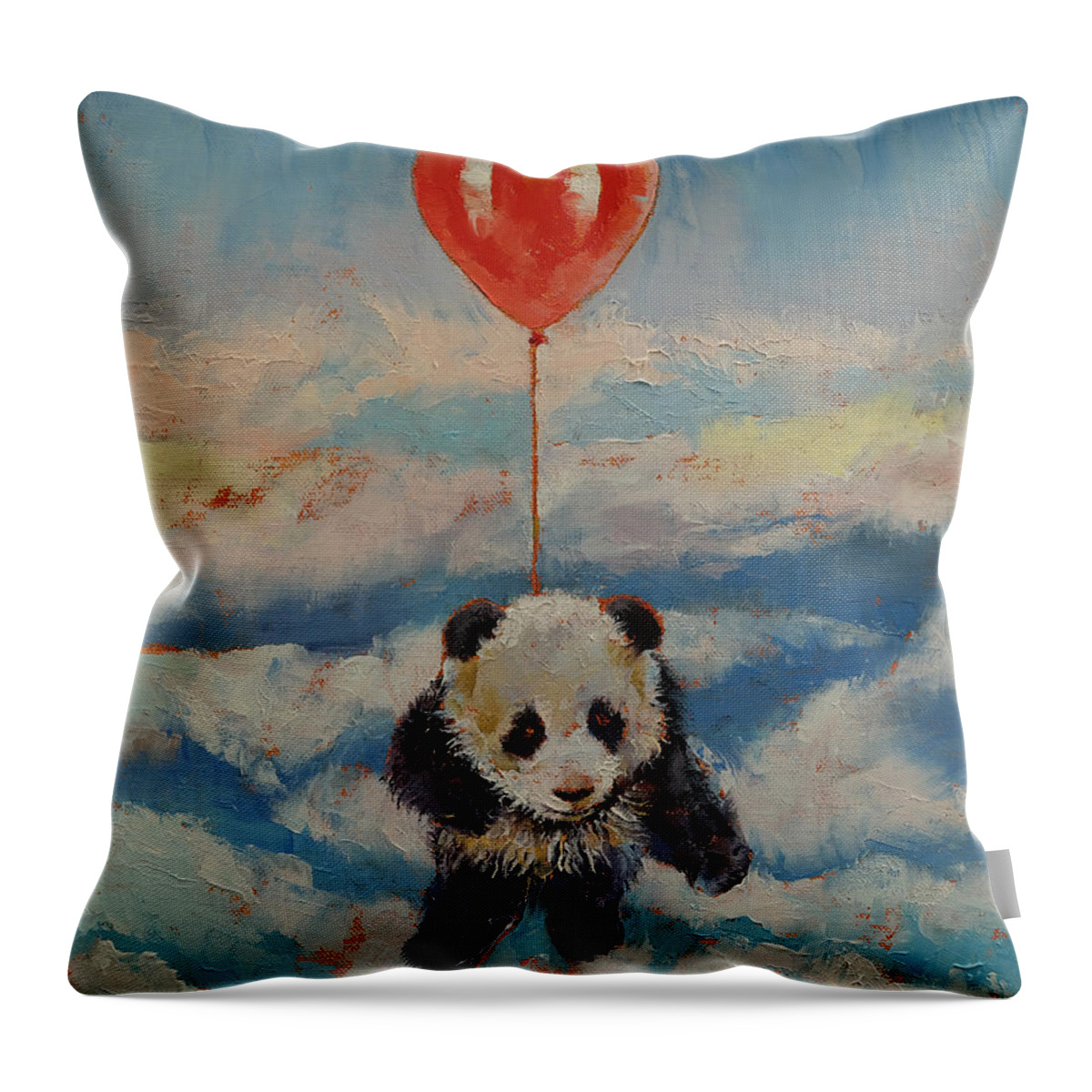 Children's Room Throw Pillow featuring the painting Balloon Ride by Michael Creese