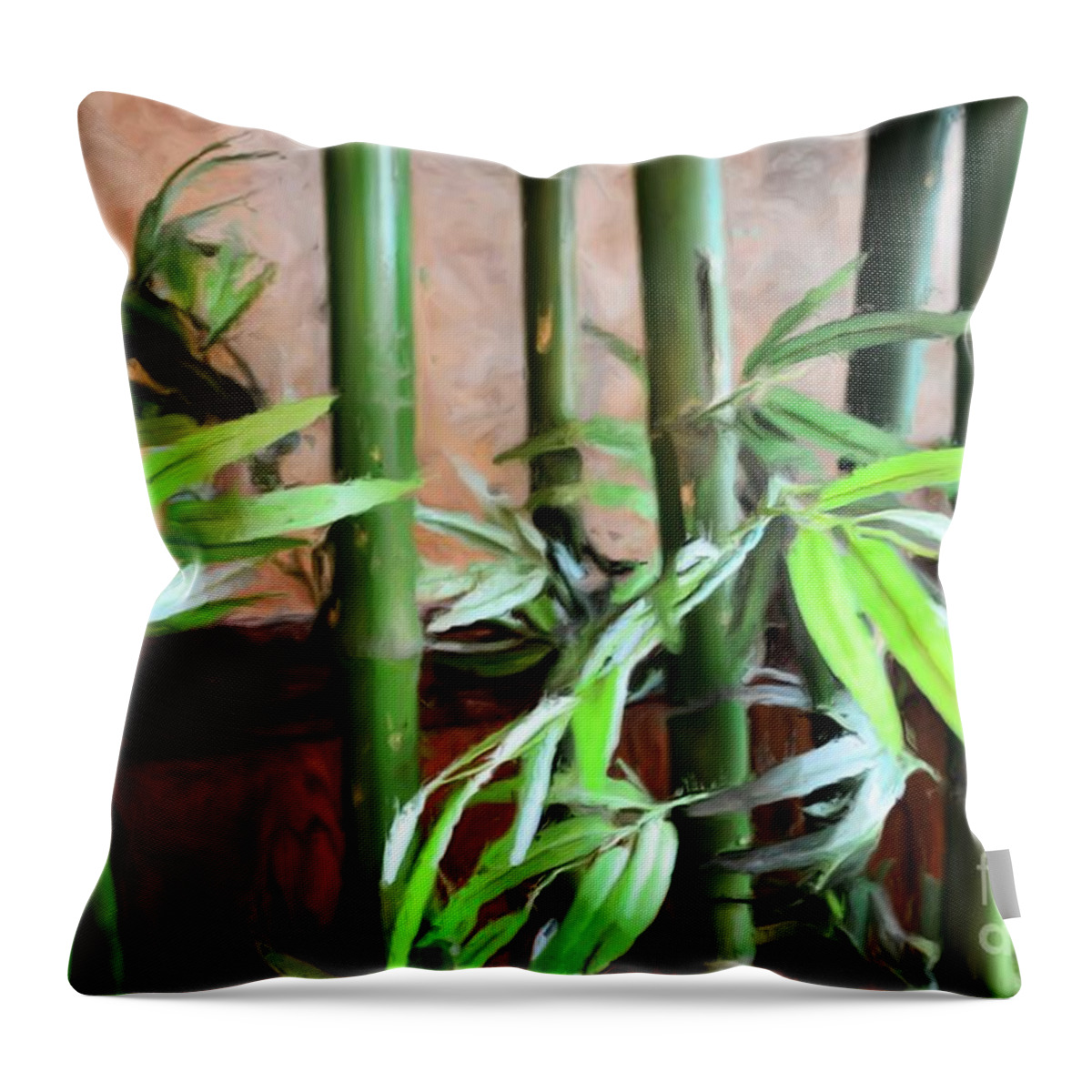 Quincy Illinois Throw Pillow featuring the photograph Plant - Bamboo - Luther Fine Art by Luther Fine Art