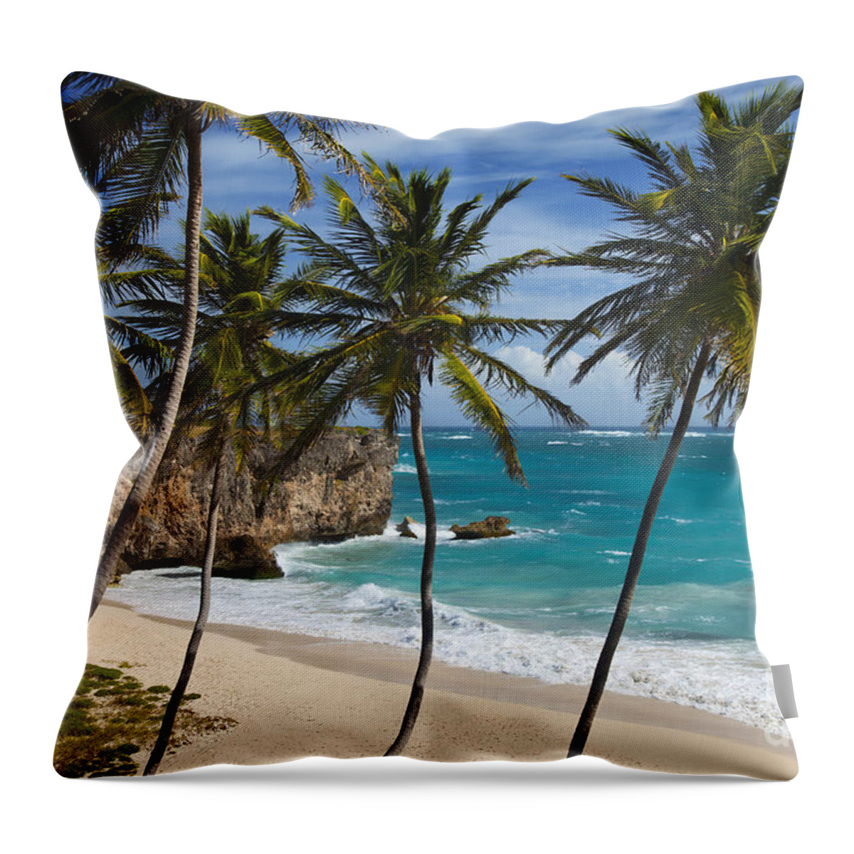 Barbados Throw Pillow featuring the photograph Barbados Beach by Brian Jannsen