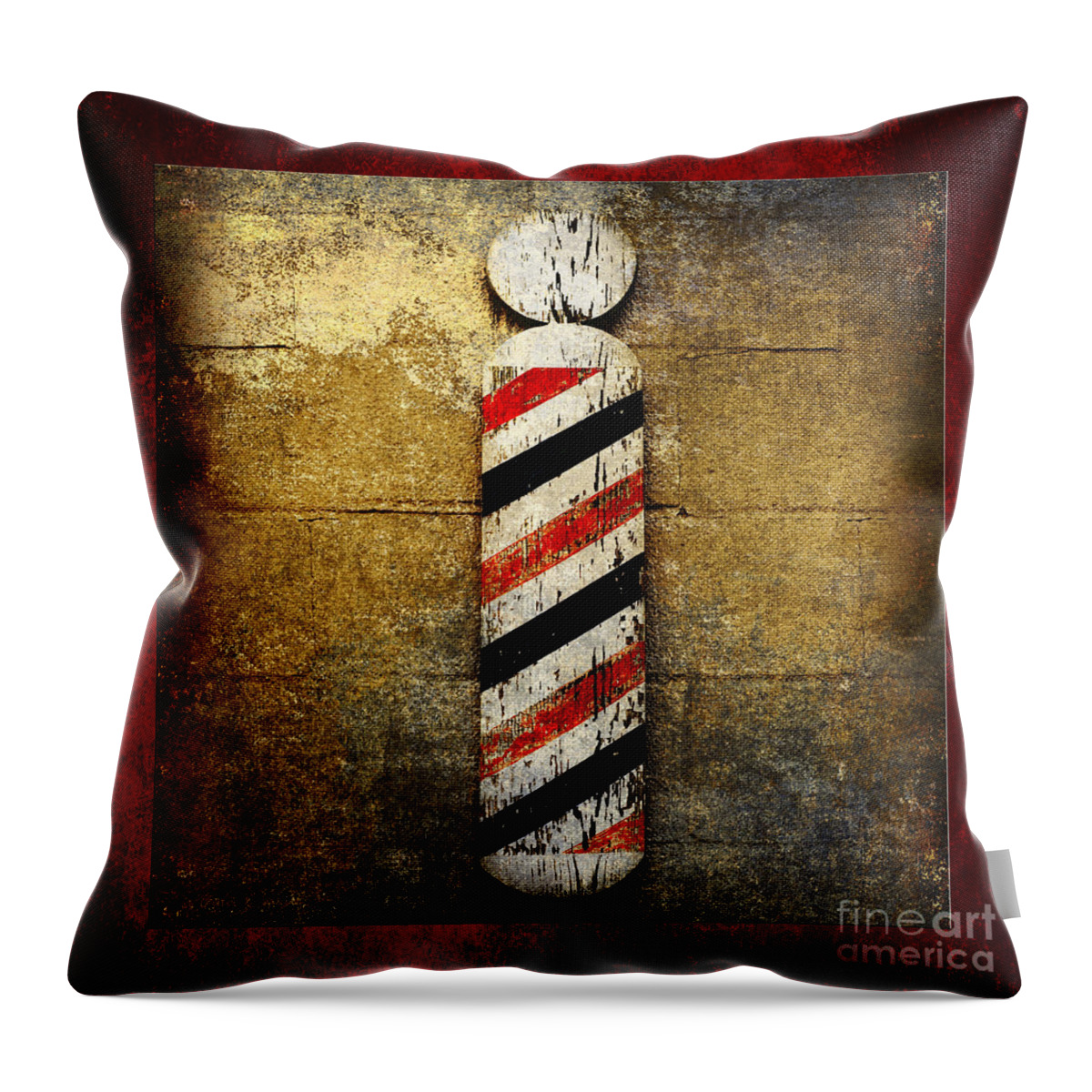 Barber Pole Throw Pillow featuring the photograph Barber Pole Square by Andee Design