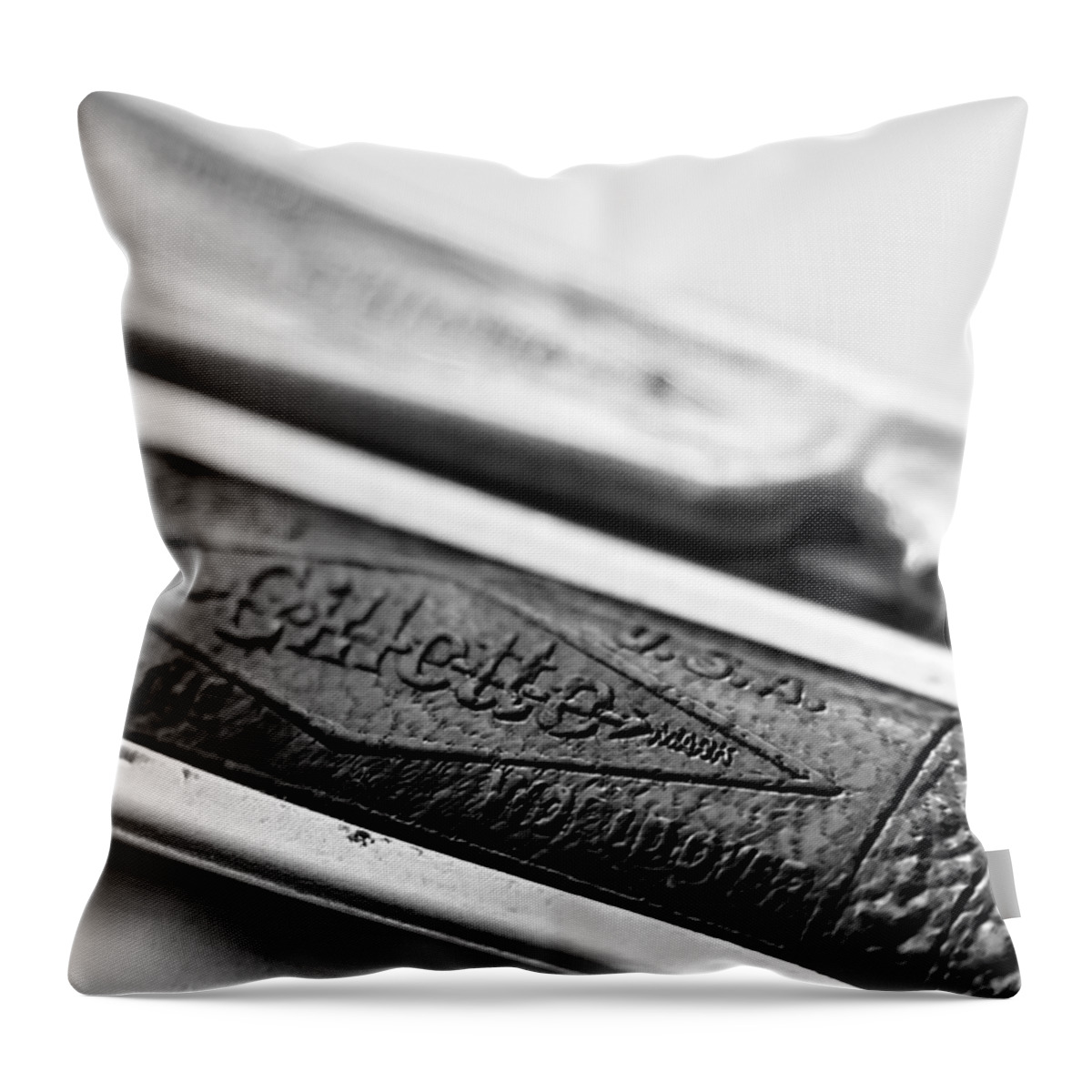 Barber Throw Pillow featuring the photograph Barber Shop 21 BW by Angelina Tamez