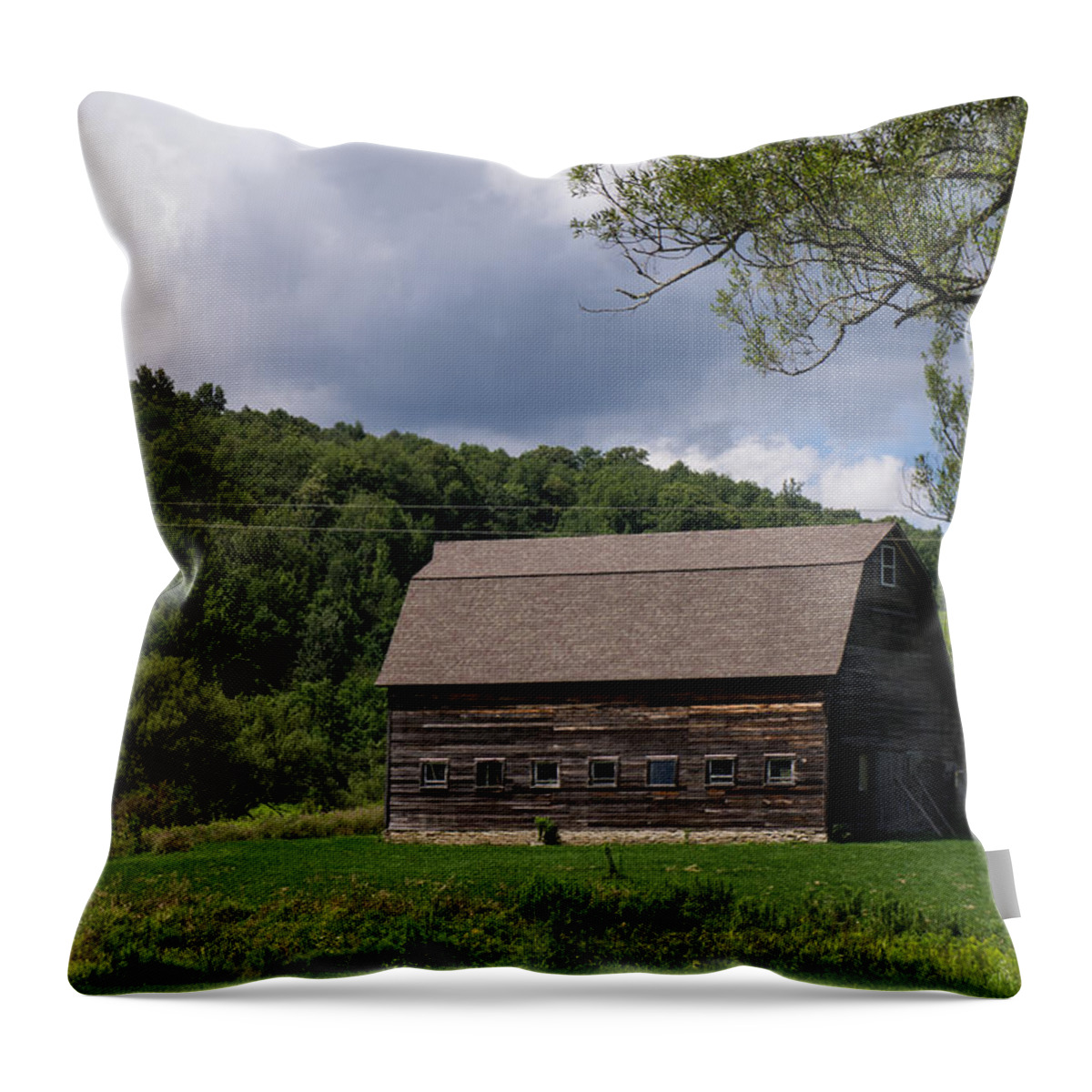 Barn Throw Pillow featuring the photograph Countryside Barn by Weir Here And There