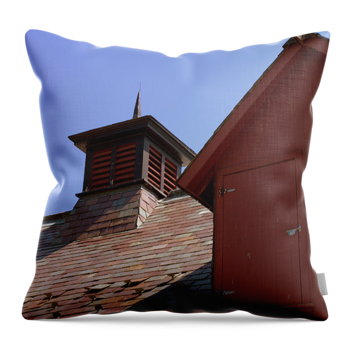Barn Throw Pillow featuring the photograph Barn Roof by Judy Salcedo