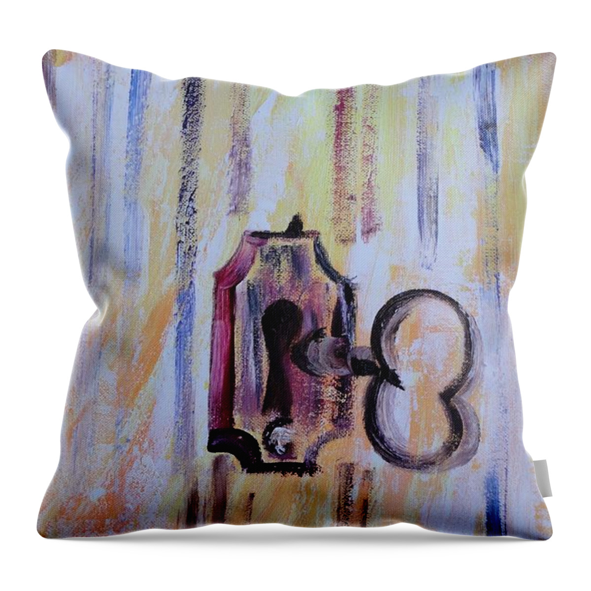 Secrets Throw Pillow featuring the painting Barn Secrets by PainterArtist FIN