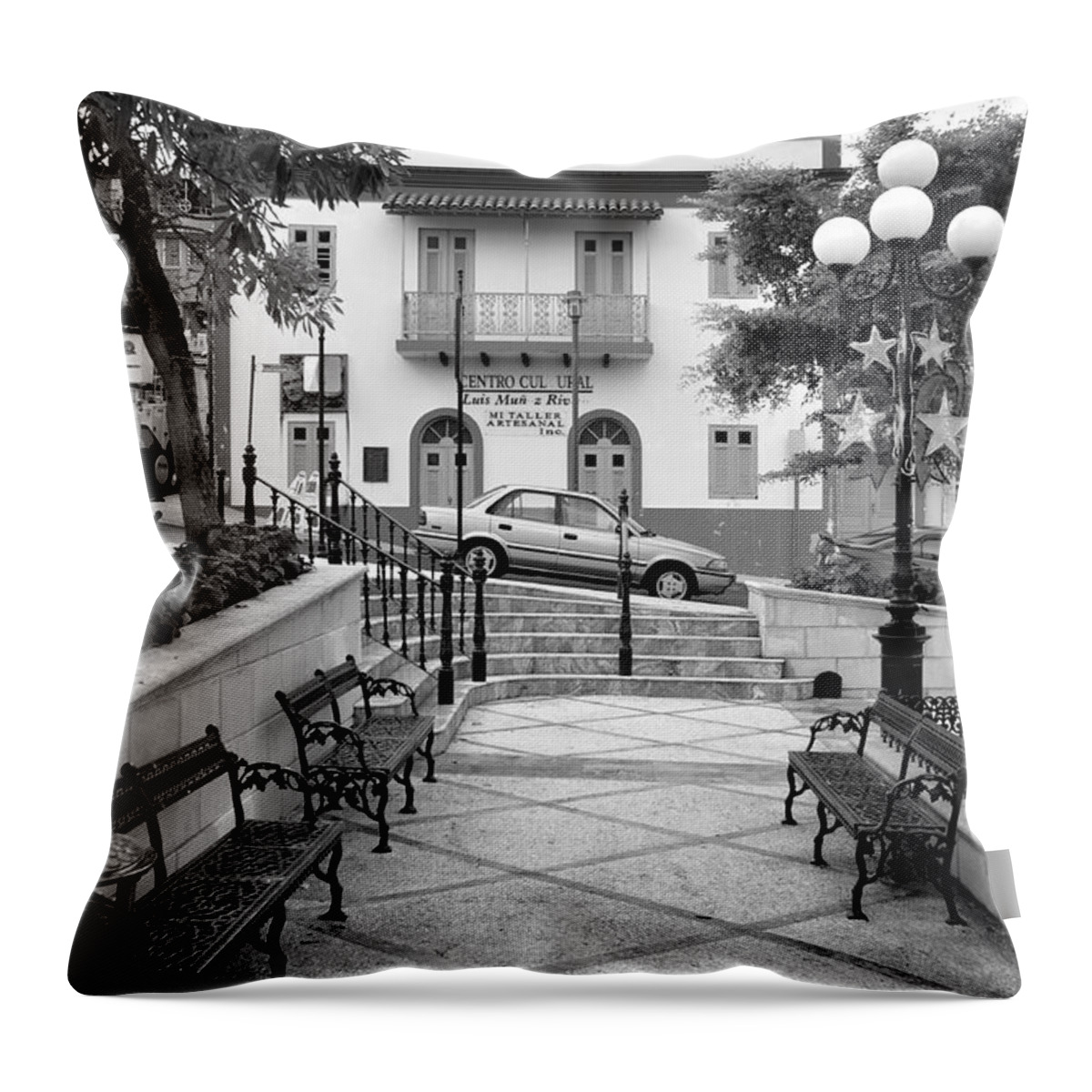  Throw Pillow featuring the photograph Barranquitas 5632bw by Ricardo J Ruiz de Porras