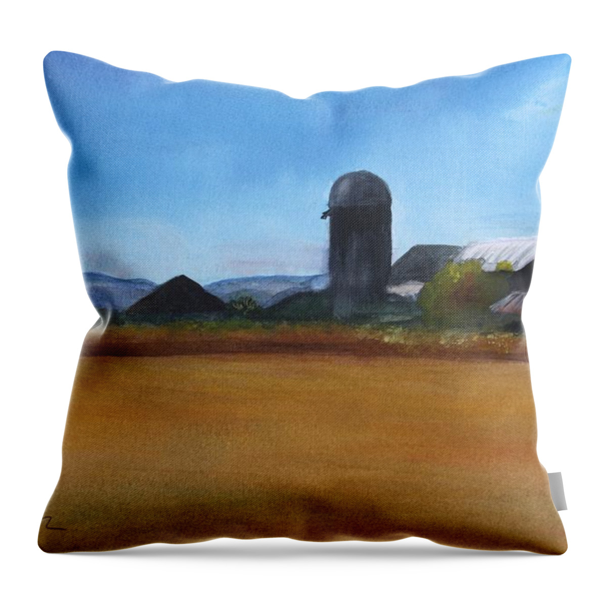 Art Throw Pillow featuring the painting Barton Farm by Donna Walsh