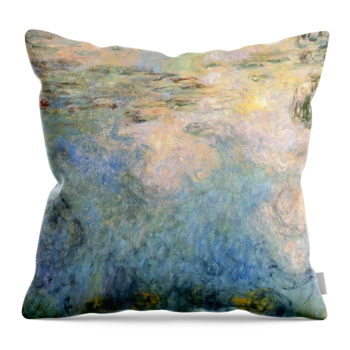 Art Throw Pillow featuring the painting Basin of water lilies by Claude Monet
