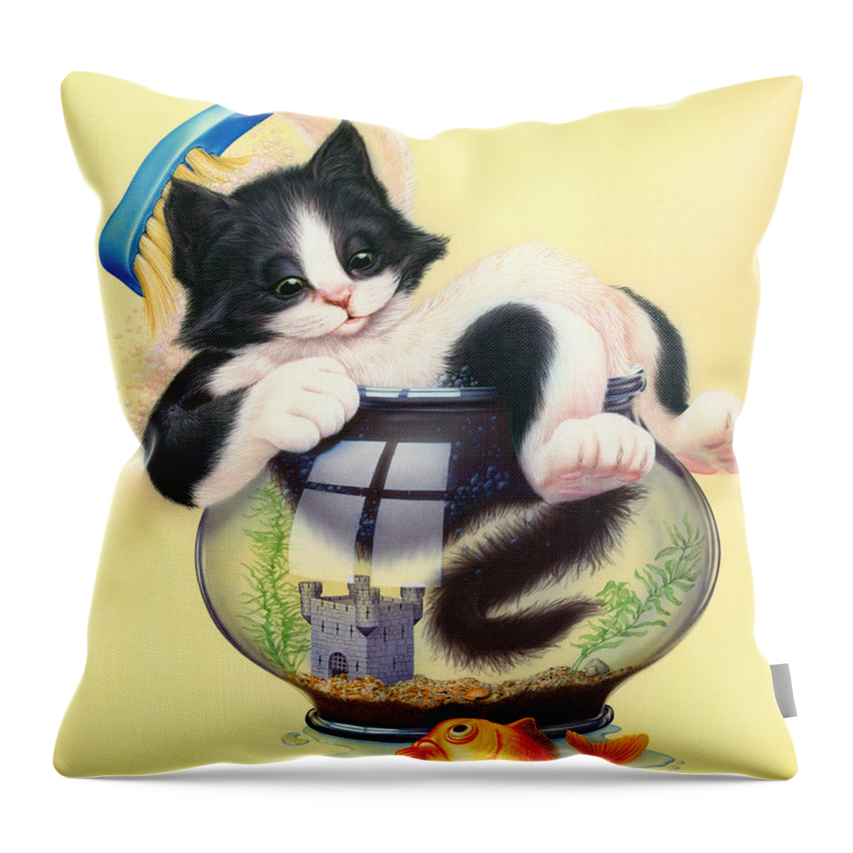 Andrew Farley Throw Pillow featuring the photograph Bath Time by MGL Meiklejohn Graphics Licensing