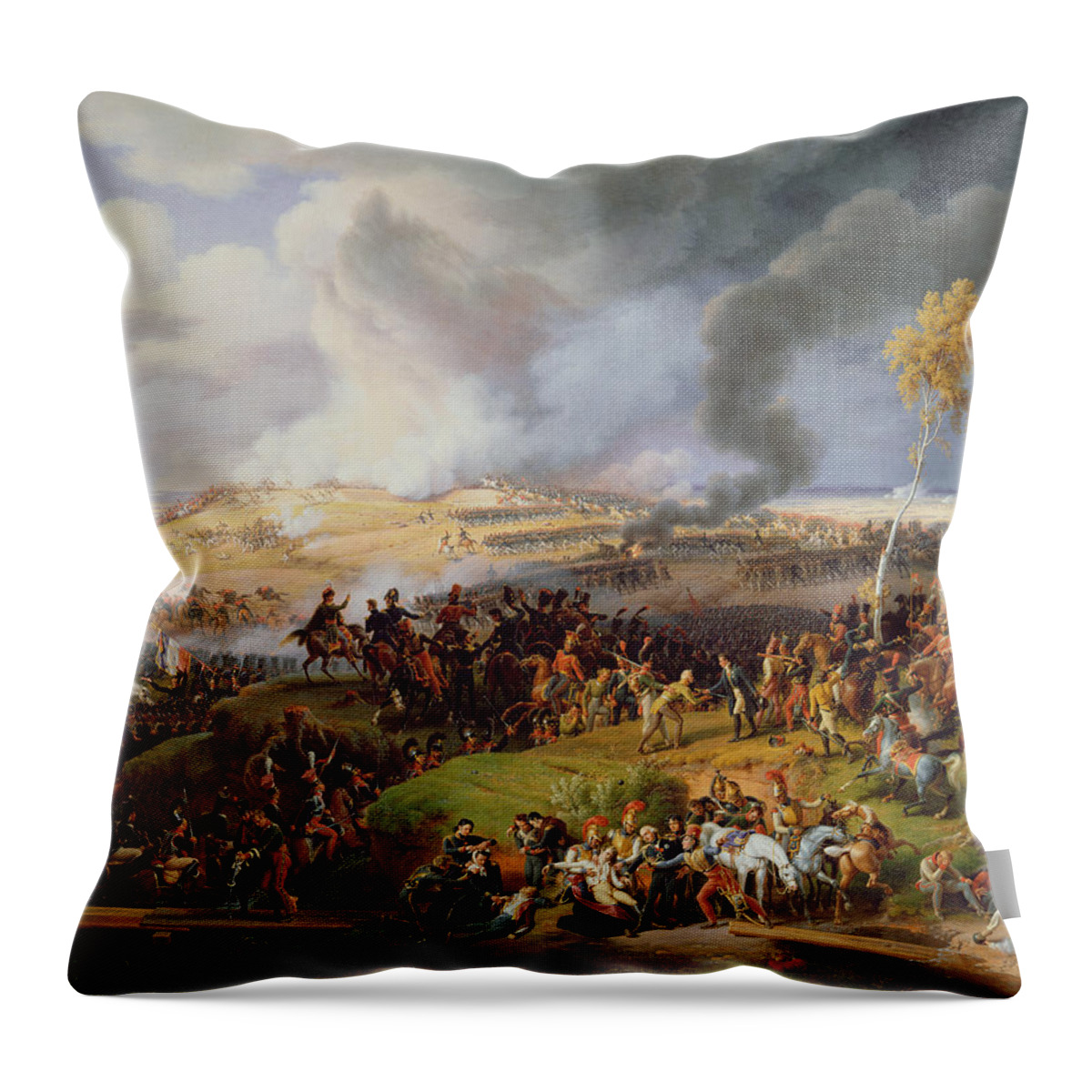 Fighting Throw Pillow featuring the painting Battle Of Moscow by Louis Lejeune