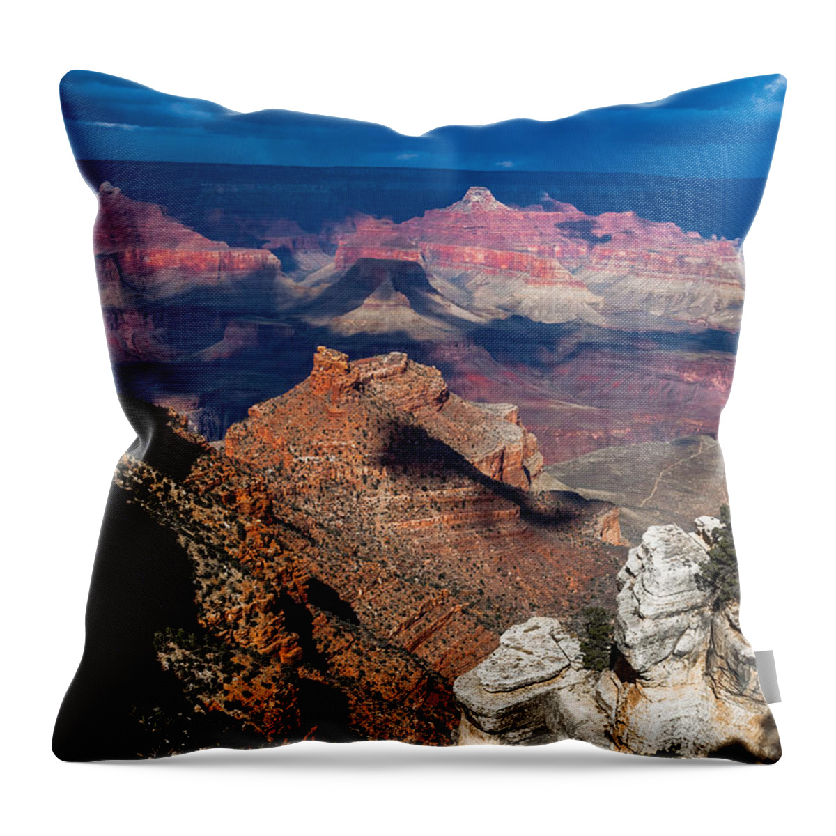 Arizona Throw Pillow featuring the photograph Battleship at the Grand Canyon by Ed Gleichman