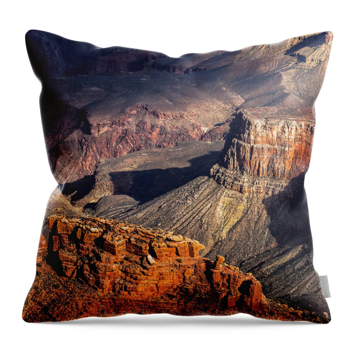 Arizona Throw Pillow featuring the photograph Battleship Rock by Ed Gleichman