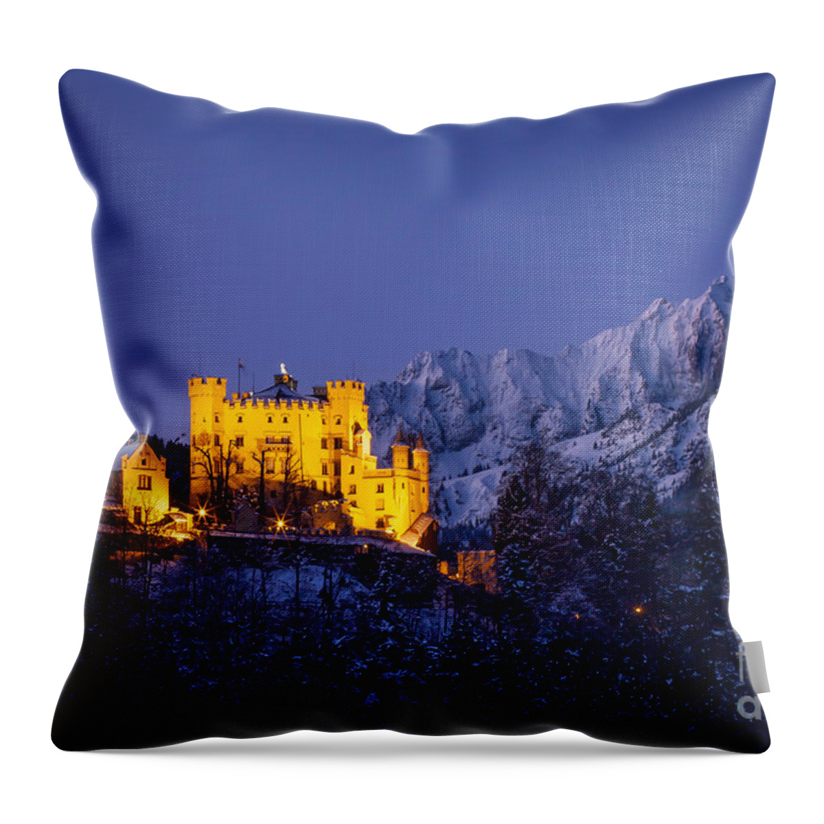 Hohenschwangau Throw Pillow featuring the photograph Bavarian Castle by Brian Jannsen
