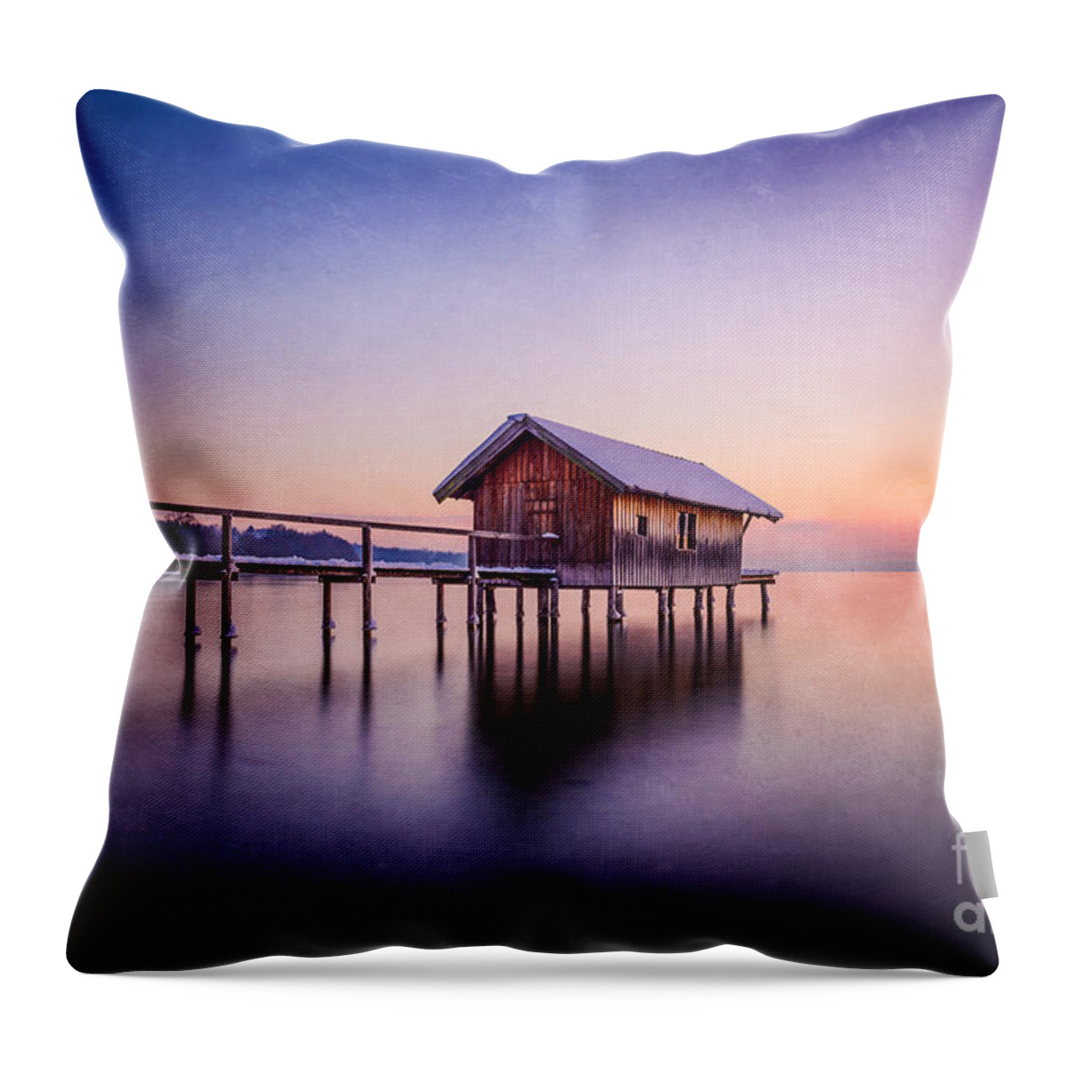 Ammersee Throw Pillow featuring the photograph Bavarian winter wonderland by Hannes Cmarits