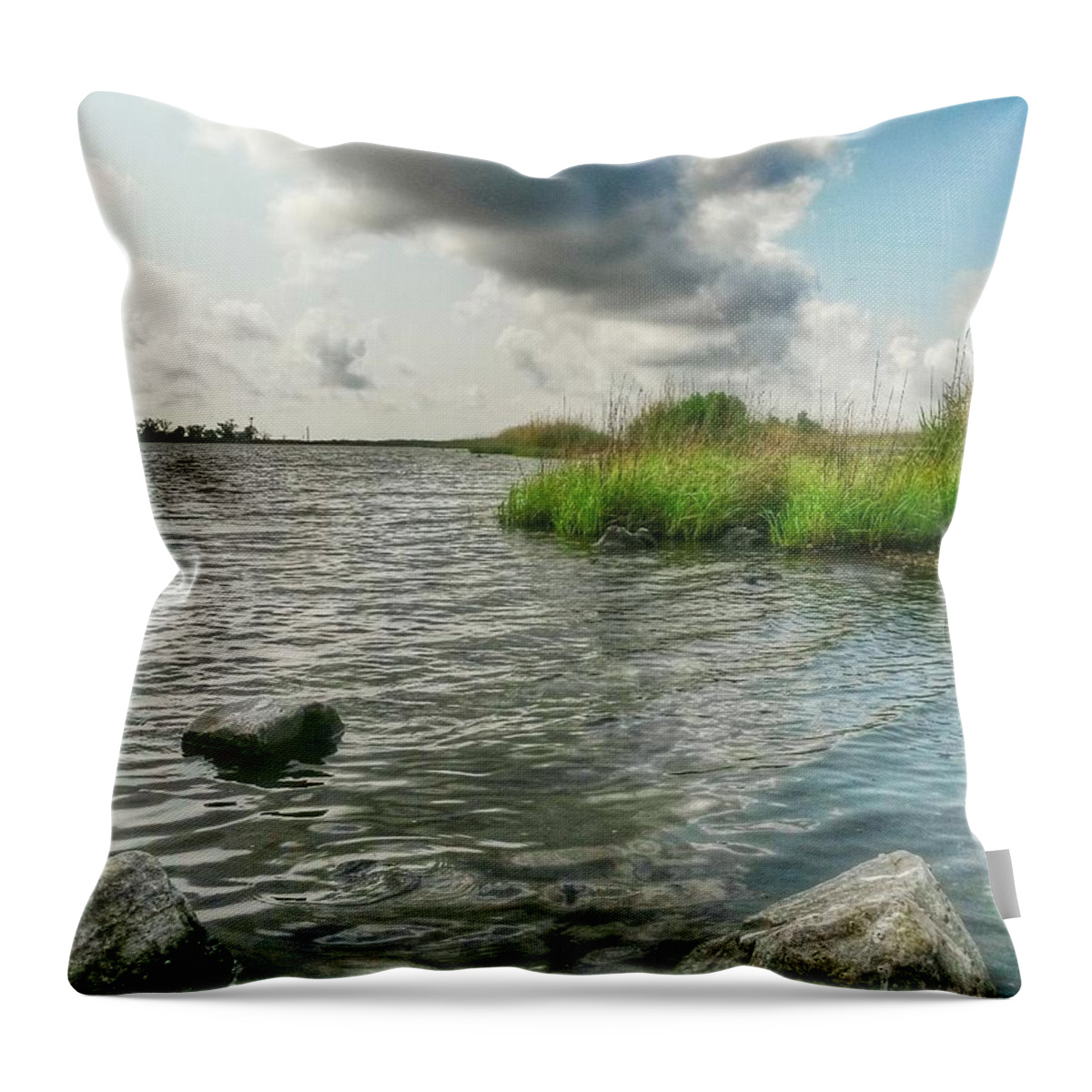 Bayou Throw Pillow featuring the photograph Bayou Sale Fishing Hole by John Duplantis