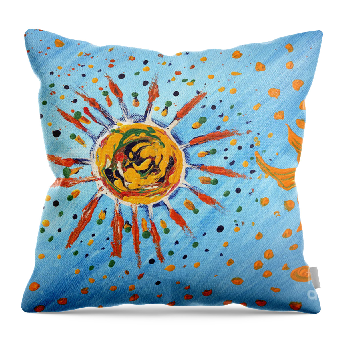 Munich Heart Throw Pillow featuring the painting Be like the sun by Heidi Sieber