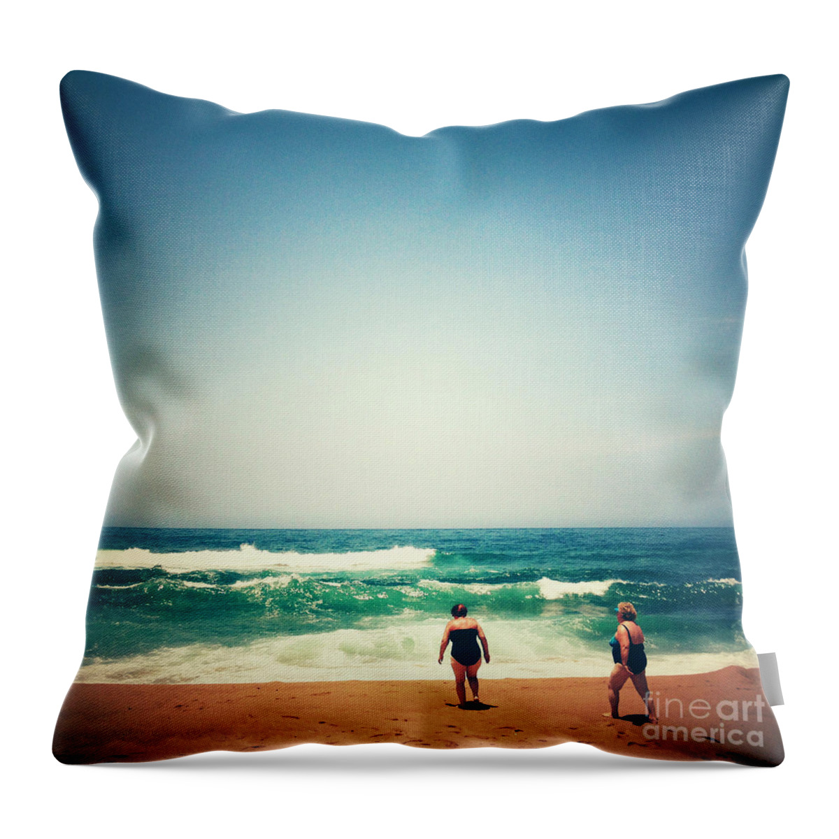 Square Throw Pillow featuring the photograph Beach 6 by Neil Overy