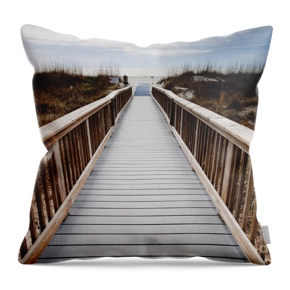 Beach Throw Pillow featuring the photograph Beach Access Hilton Head by Thomas Marchessault