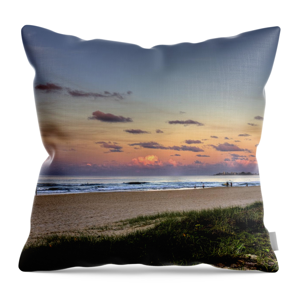 Gold Coast Throw Pillow featuring the photograph Beach at Twilight by Darren Burton
