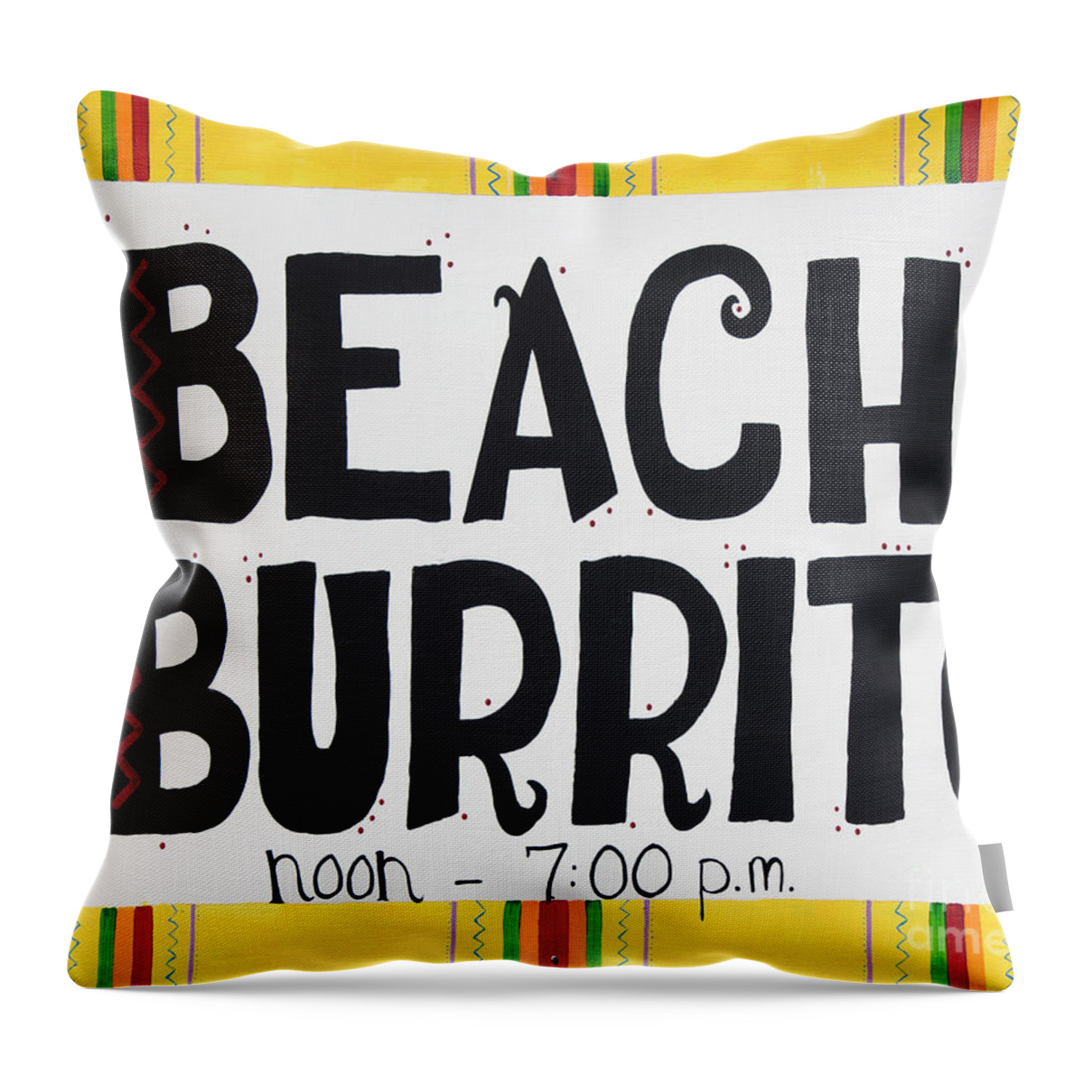 Beach Throw Pillow featuring the photograph Beach Burrito by Barbara McMahon