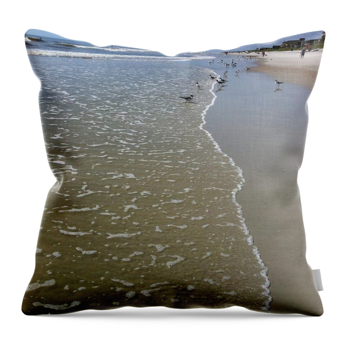 Beach Throw Pillow featuring the photograph Beach Days by Marian Lonzetta