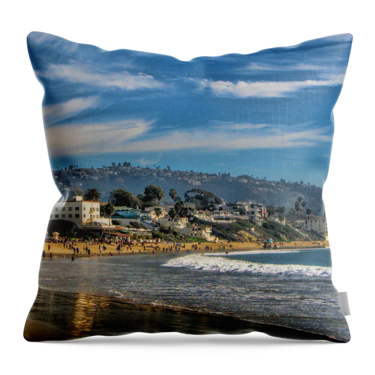 Laguna Throw Pillow featuring the photograph Beach fun by Tammy Espino