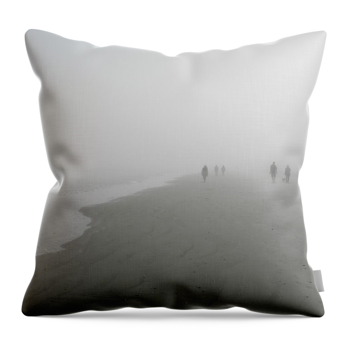 Beach Throw Pillow featuring the photograph Beach in Cloud by Deborah Ferree