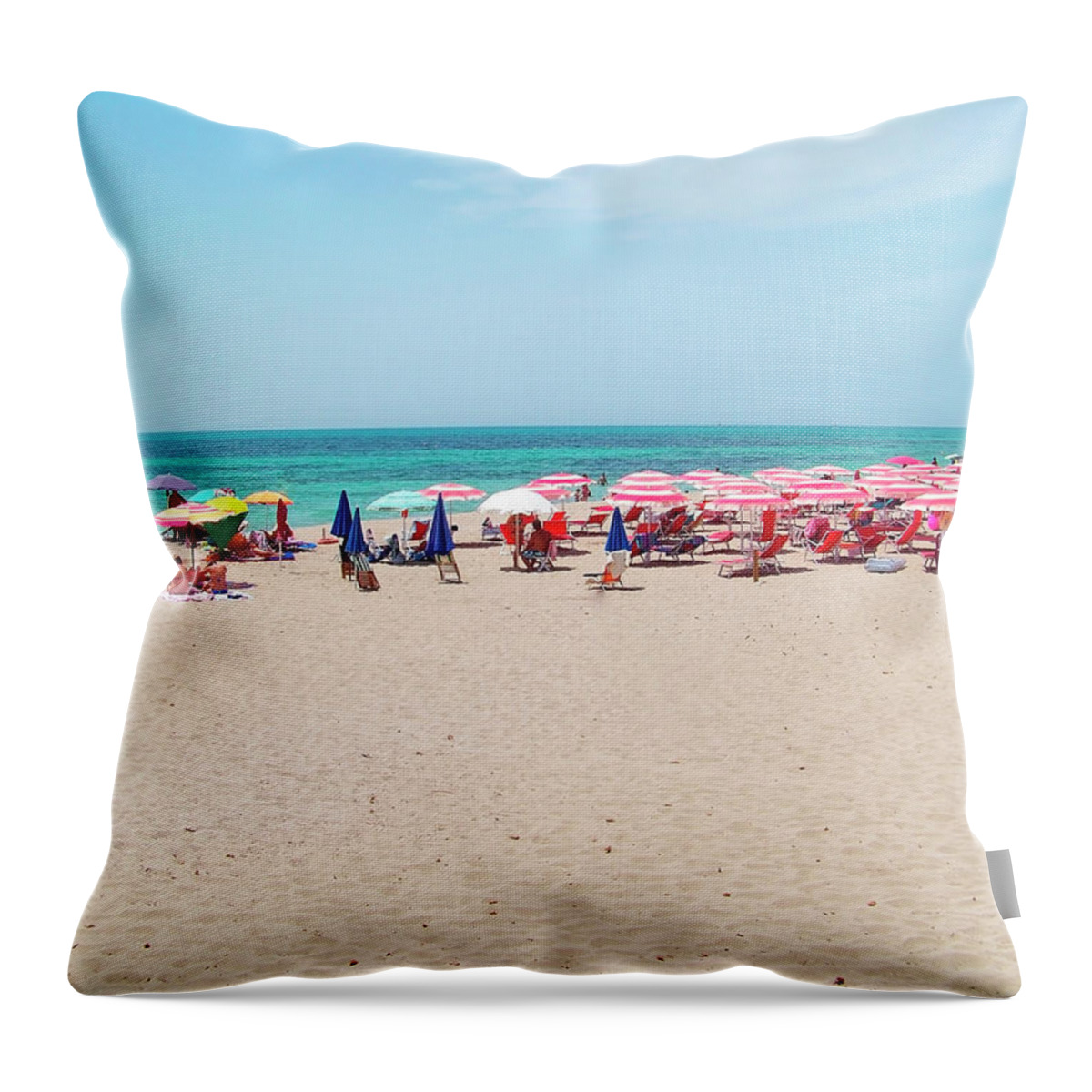 Adriatic Sea Throw Pillow featuring the photograph Beach In Salento by Stefano Salvetti