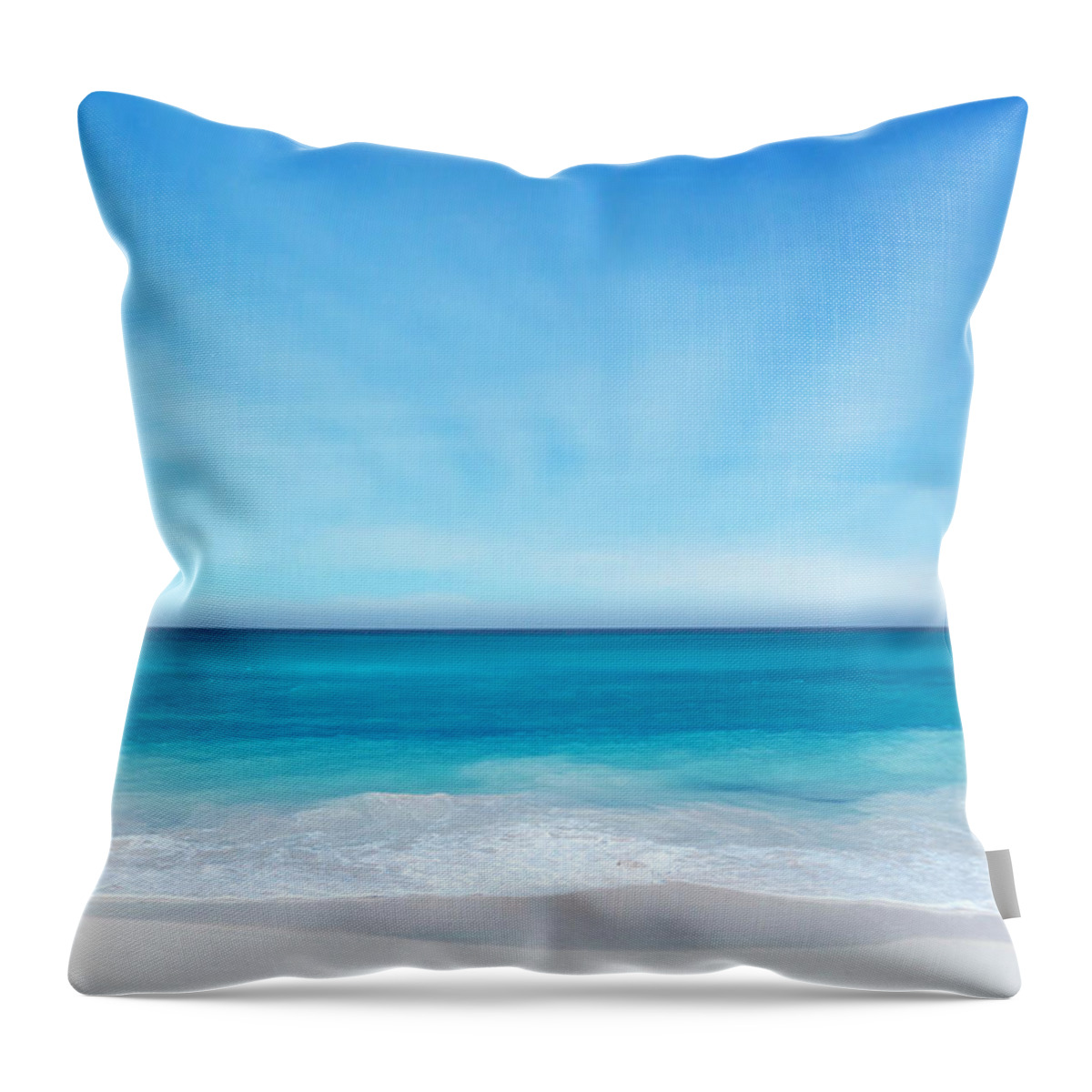 Beach Throw Pillow featuring the digital art Beach in the Morning by Nina Bradica