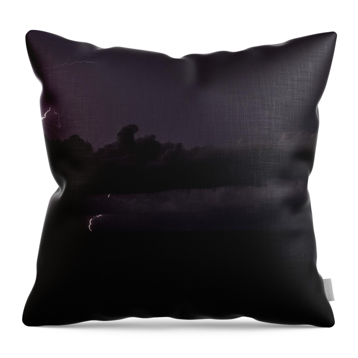 Lightning Throw Pillow featuring the photograph Beach Lightning by Christopher Perez