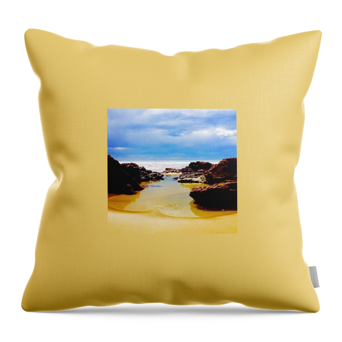 Surf Throw Pillow featuring the photograph Reflections by Caz' Seize the momento A