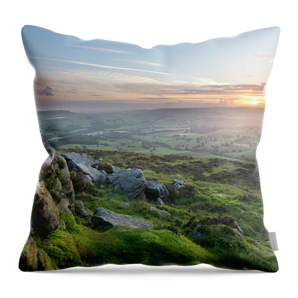 Scenics Throw Pillow featuring the photograph Beamsley Sunset by Terry Roberts Photography