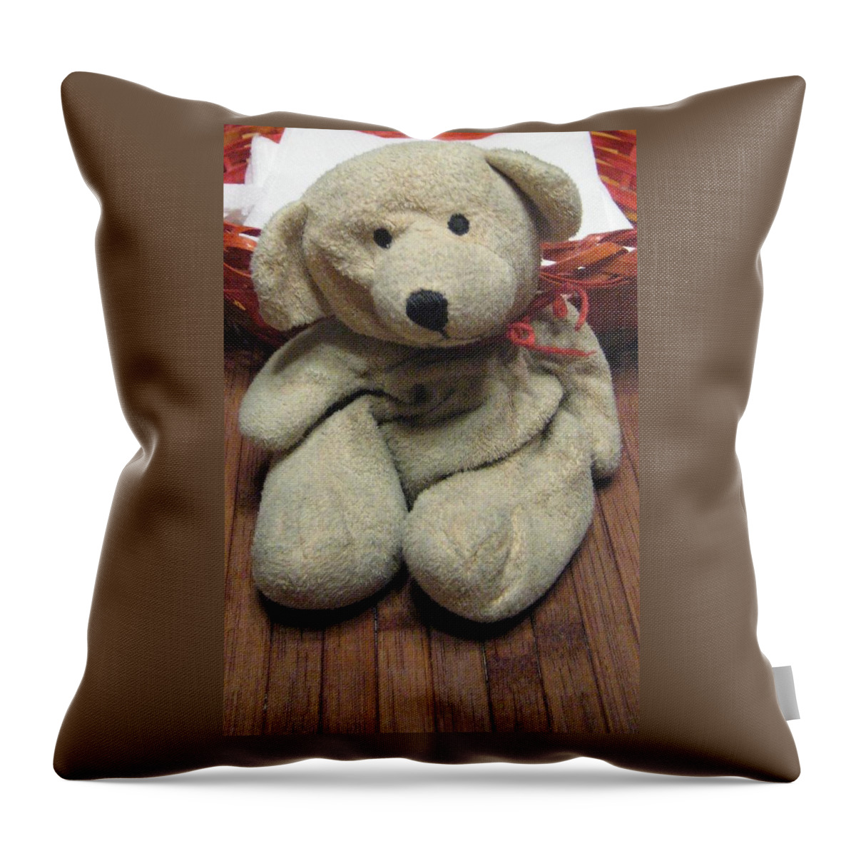 Still-life Throw Pillow featuring the photograph Beary Takes A Break by Melissa McCrann
