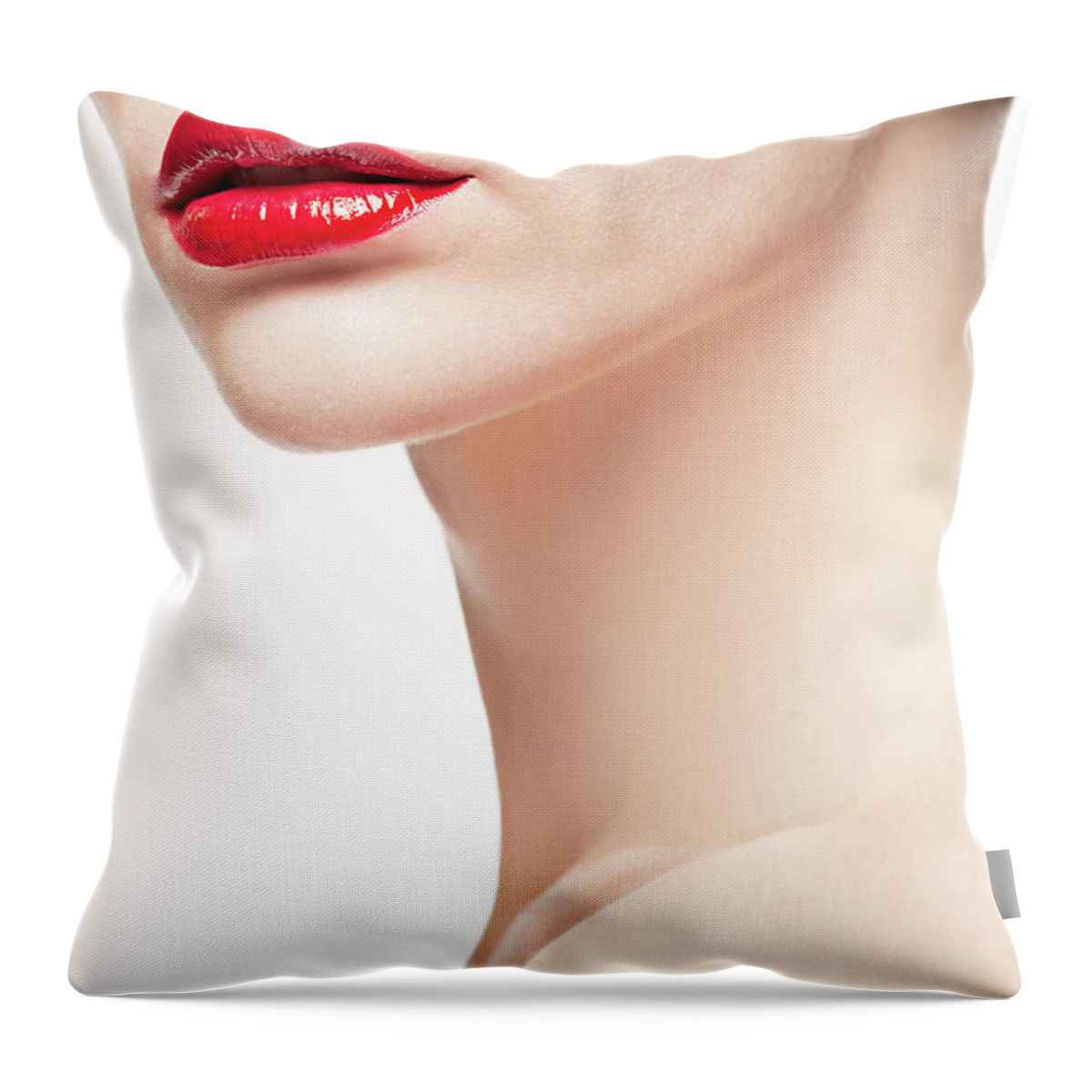 Cool Attitude Throw Pillow featuring the photograph Beautiful Lips by Ultramarinfoto