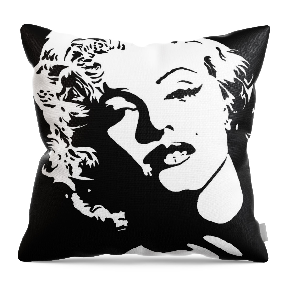 Marilyn Monroe Original Pop Art Throw Pillow featuring the painting Beautiful Marilyn Monroe original acrylic painting by Georgeta Blanaru
