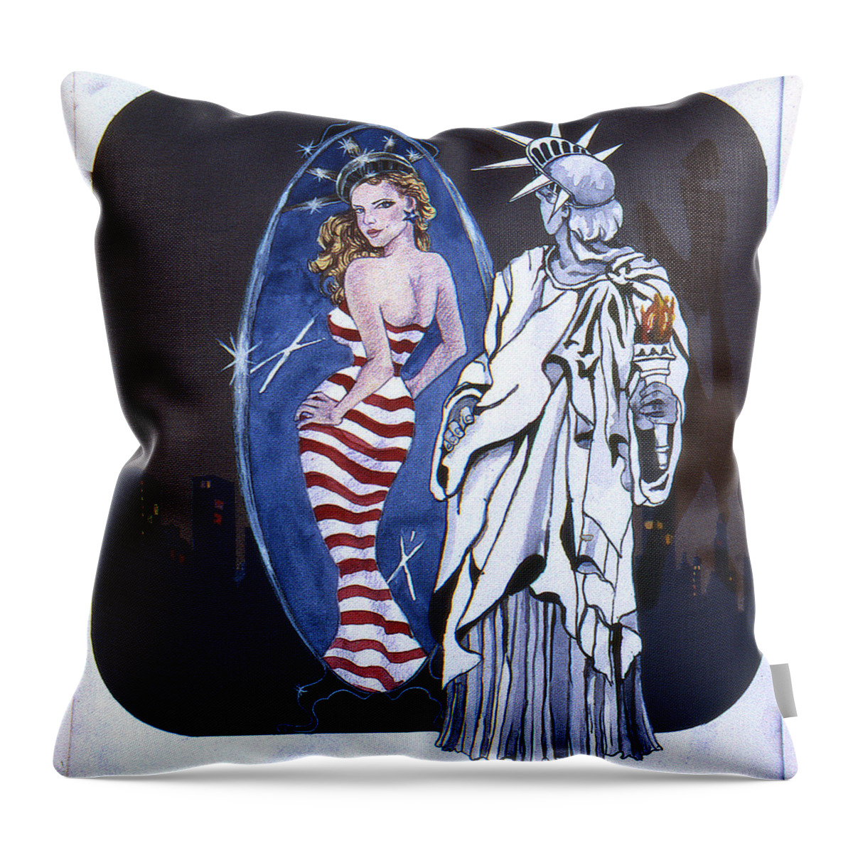 Statue Of Liberty Throw Pillow featuring the photograph Beauty Lies in the Eyes by Greg Kopriva