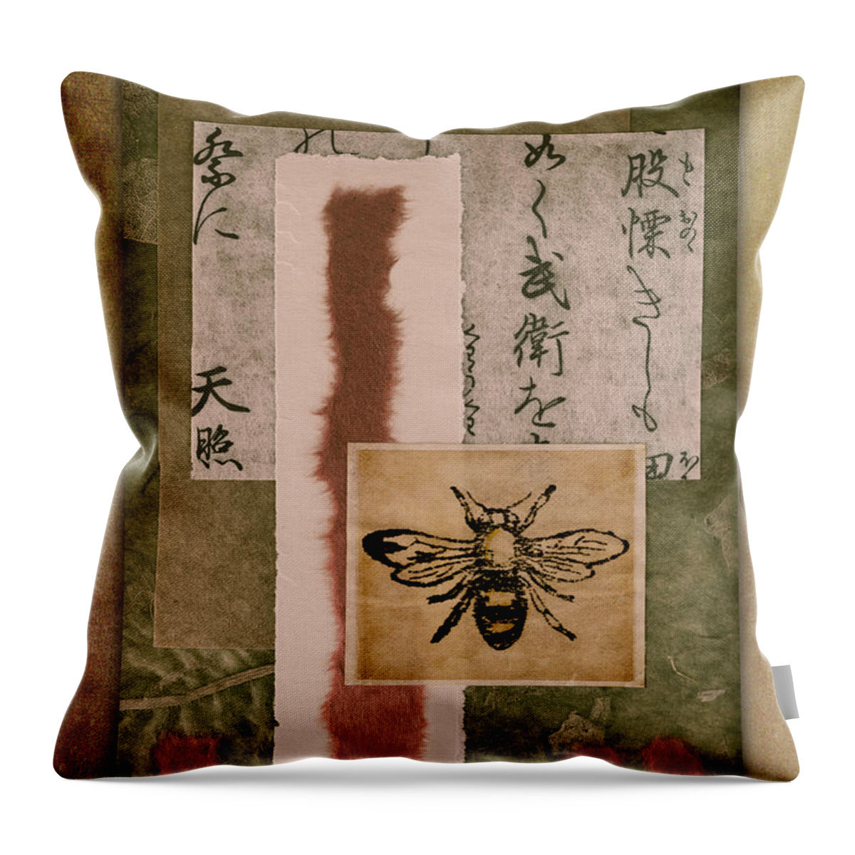 Carol Leigh Throw Pillow featuring the photograph Bee Papers by Carol Leigh