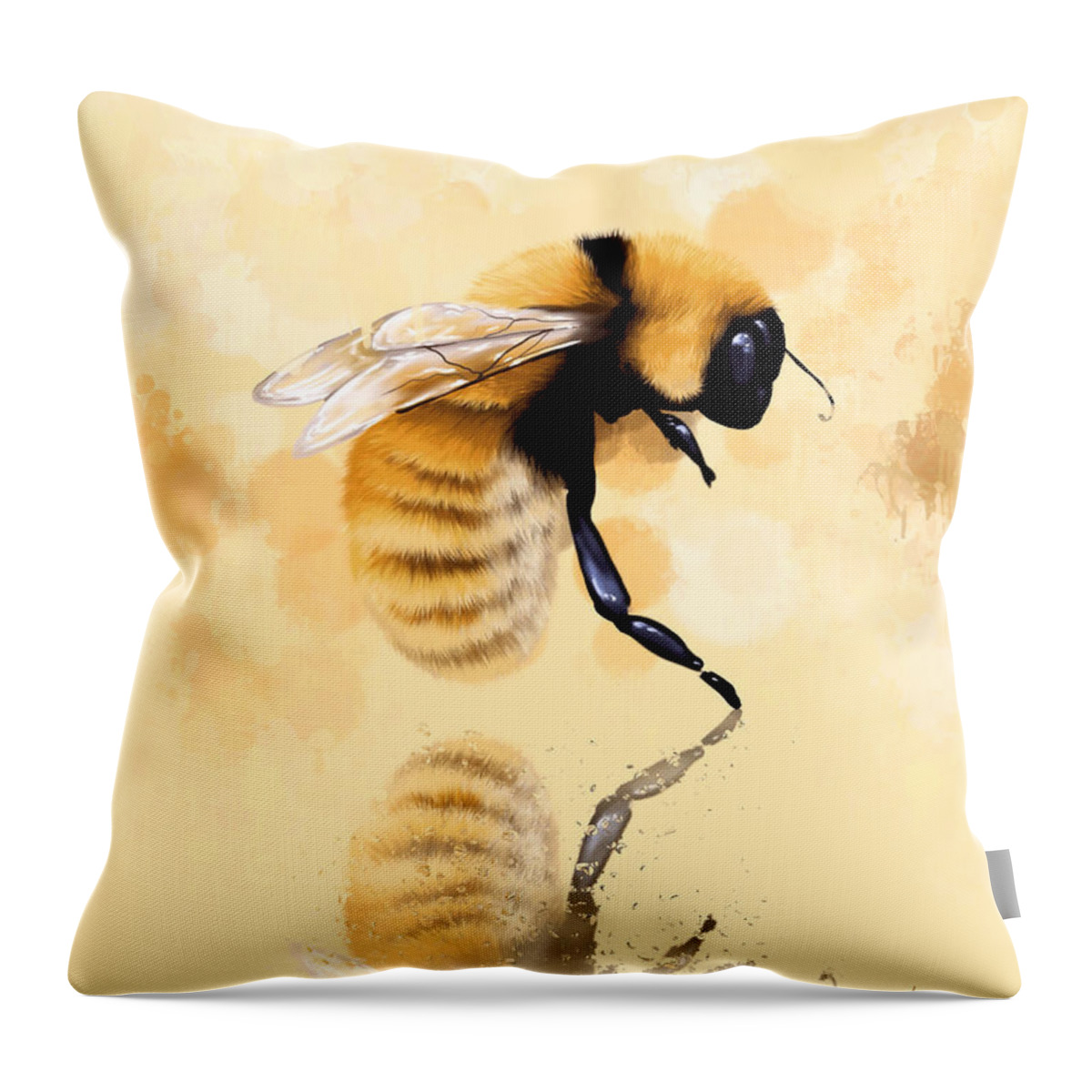 Bee Throw Pillow featuring the painting Bee by Veronica Minozzi