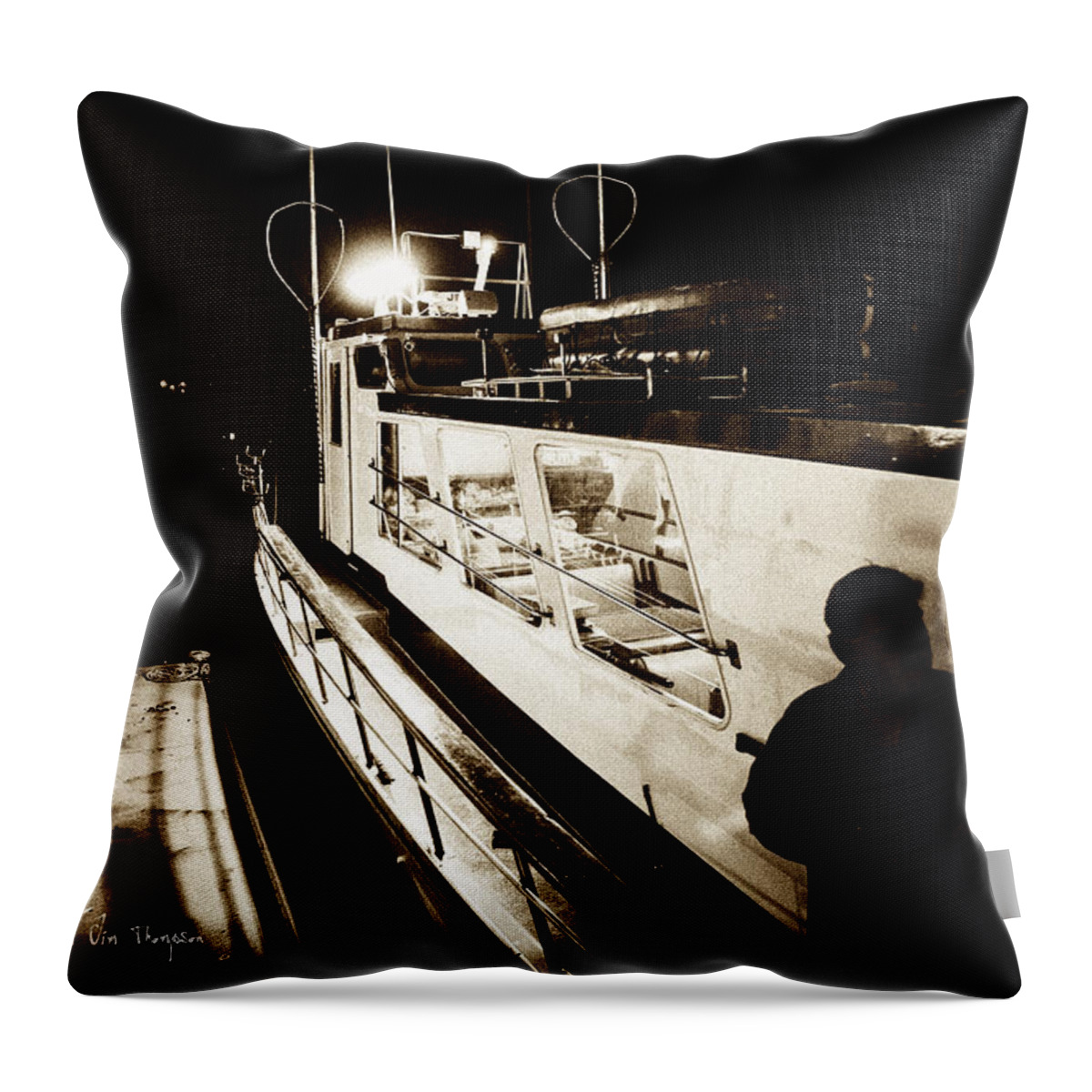 Sepia Throw Pillow featuring the photograph Before the Charter by Jim Thompson