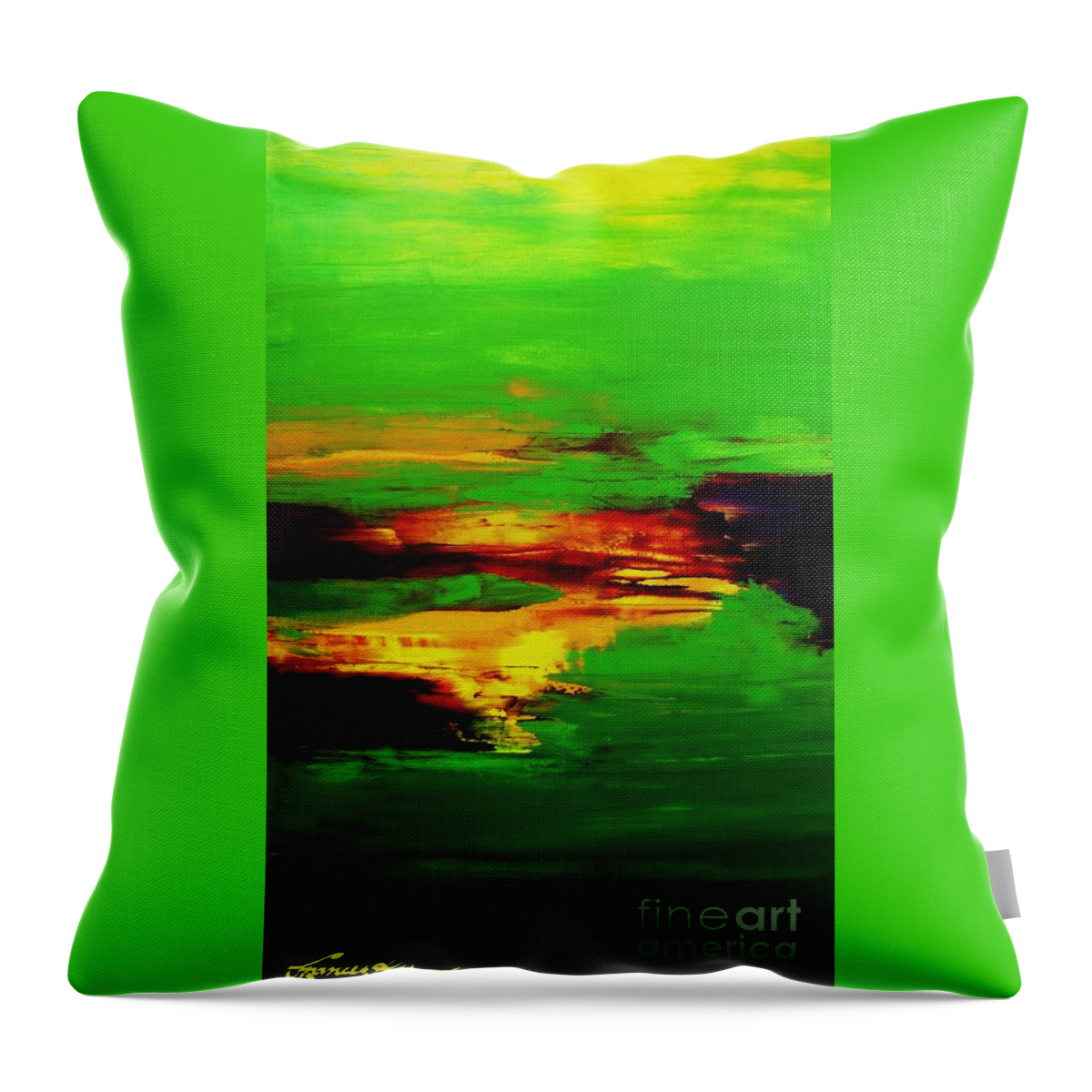 Abstract Throw Pillow featuring the painting Being and Becoming by Frances Ku