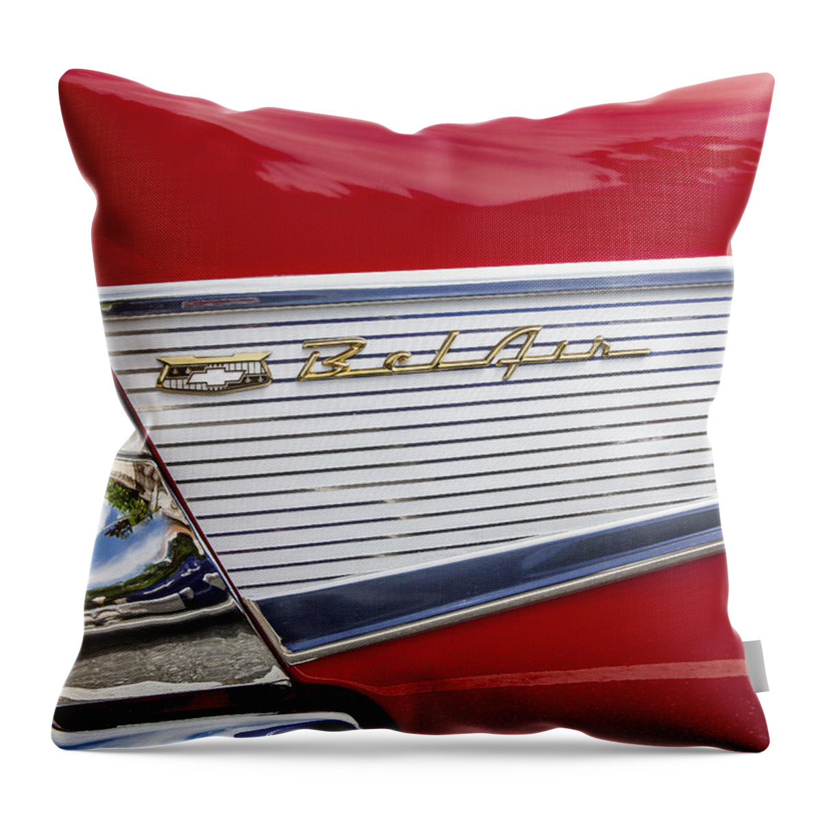 1957 Chevy Throw Pillow featuring the photograph Bel Air Beauty by Rich Franco
