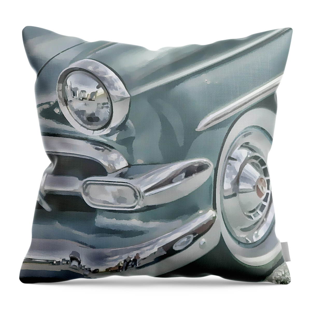 Victor Montgomery Throw Pillow featuring the photograph Bel Air headlight by Vic Montgomery