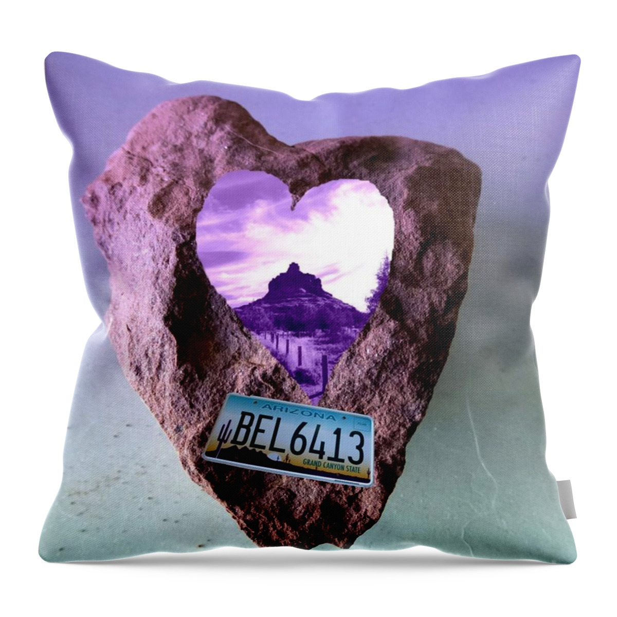 Heart Throw Pillow featuring the photograph Bell Rock 6413 Serendipity by Mars Besso