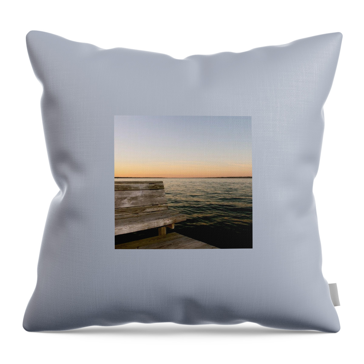 Bench Throw Pillow featuring the photograph Bench And Deck In Light by Justin Connor